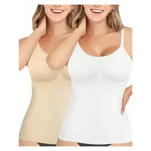 2026 Summer New Arrival: Women's 2-Piece Shapewear Set — Tummy-Control, Scoop-Neck Camisole & Tank Top. Seamless construction offers effective shaping without pinching the skin; stylish and versatile, suitable even for plus-size figures.