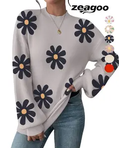 Zeagoo Sweaters for Women 2024 Fashion Trendy Long Sleeve Turtleneck Pullover Lantern Knit Sweater Tops oversized sweater Casual Womenswear