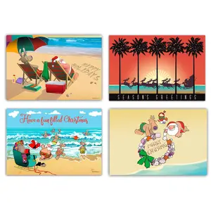 Stonehouse Collection Assorted Beach Christmas Postcards - 40 Holiday Beach Postcards - 4 x 6 Inch Postcards