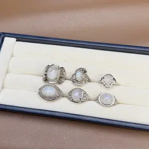 Moonstone Copper Ring, Various Styles - Adjustable