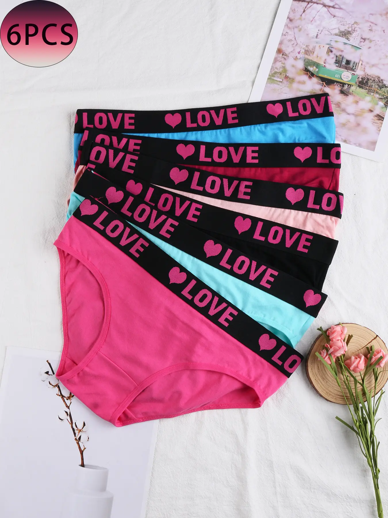 Women's Seamless Bikini Underwear Set, Panty, Soft Elasticity, All-Over Print Design, Casual Fitted Style, Suitable for Autumn & Winter Wear, Bikini Briefs