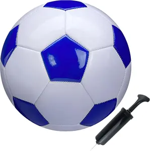 Classic Anti-Explosion Soccer Ball (Sizes 2,3,4,5) - White Blue, Indoor/Outdoor, Suitable for Kids Toddler Boys as Training Practice or Gift