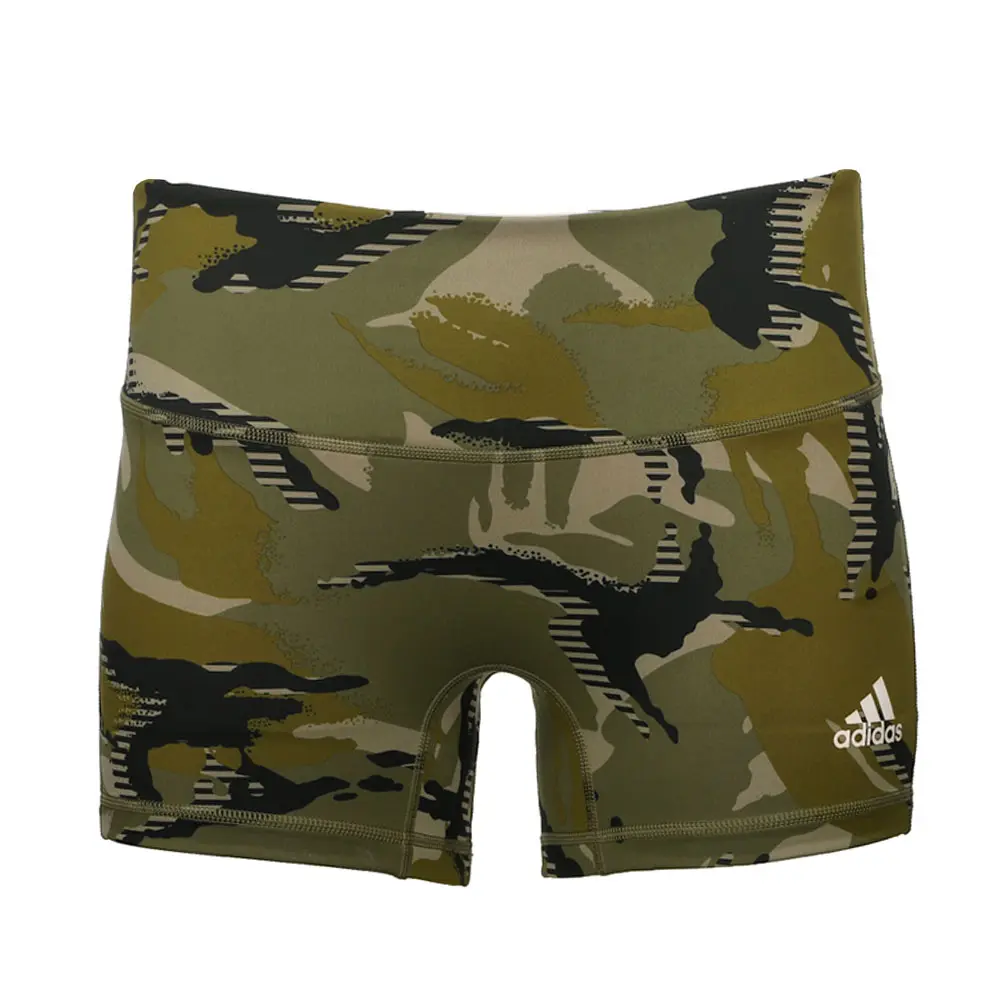 adidas Womens 4-Inch Camo Short Leggings Casual Bottoms Casual - Green