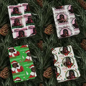 Custom Merry Christmas Nyukka Wrapping Paper, Pinky Nyukka Holiday Gift Wrap, Funny Pink Christmas Wrapping Paper, Cute Holiday Gift Wrap Roll