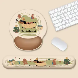 Dachshund Silicone Wrist Support Mouse Pad Non Slip Mouse and Keyboard Pad Office Home Laptop Keyboard Wrist Rest Cushion