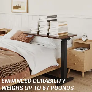 Rolling Overbed Table, Adjustable Height Laptop Desk, Tilting Desktop, Rolling Medical Workstation, Mobile Laptop Desk, Bedside
