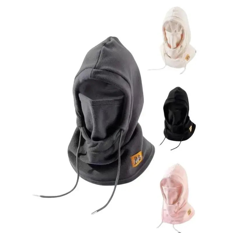 Unisex Solid Color Drawstring Hooded Hat Casual Windproof & Warm Hat for Fall & Winter  Stylish Fashion Accessory for Men & Women  Perfect for Outdoor Activities, Daily Wear & Cold Weather Protection