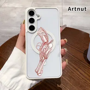 Compatible with Samsung Galaxy 16 Pro Max E Plus Skeletal Embrace Poem Pattern Shockproof Non-Yellowing Crystal Transparent Acrylic Soft Case Supports Wireless Charging.