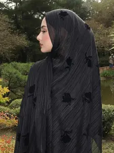 Elegant Velvet Rose Print Scarf, Versatile Lightweight Wrap, Chic Headscarf for Commute & Vacation, Stylish Decorative Shawl, Hijab