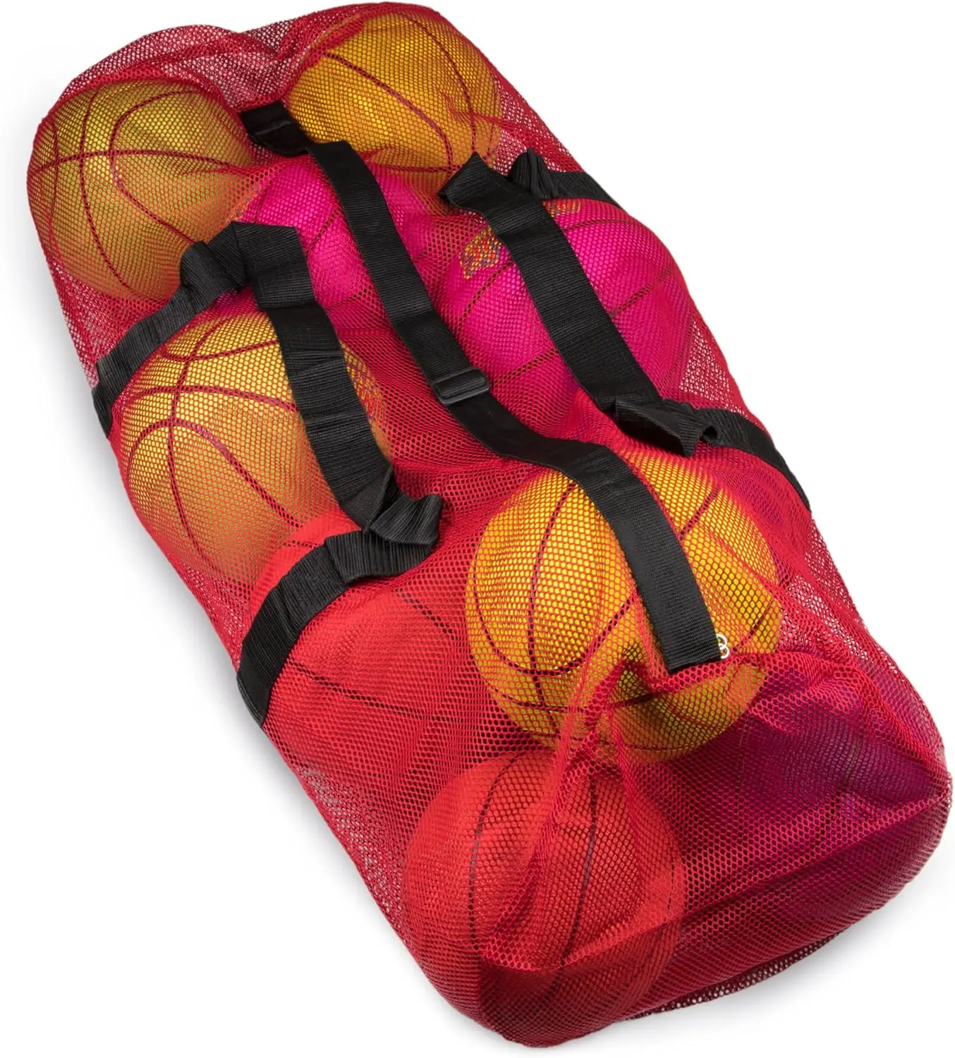 Crown Sporting Goods 39" Mesh Sports Ball Bag with Adjustable Shoulder Strap, Oversize Duffle - Great for Carrying Gym Equipment, Jerseys, & Laundry