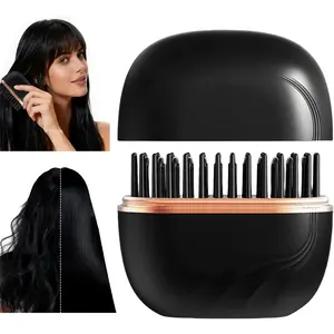 Mini Hair Straightener Travel Size, Rechargeable Lightweight Portable Hair Straightener Cordless with 3-Speed Temperature Control, Rapid Heating & Safe-Touch Shell for Home Gifts (Black)