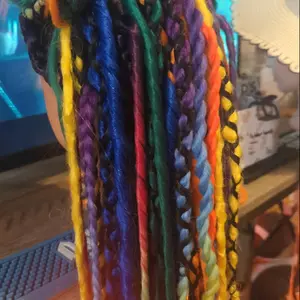 rainbow Brite dreadlock Extensions bu dreaded Gypsy