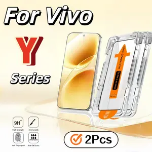 2-Pack Vivo Y Series Screen Protector, HD Tempered Glass, Bubble-Free Installation, 9h Hardness, Auto Dust Removal, Durable Design