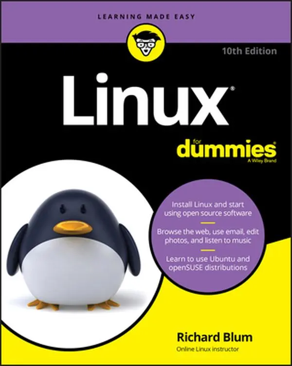 Used Paperback Book - Linux for Dummies by Richard Blum (English) - Tutorial Series for Hobby Learning & Building Web Servers