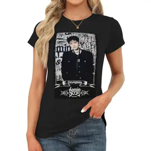 Seungmin women round neck short sleeve tops slim fit t-shirts basic t-shirts