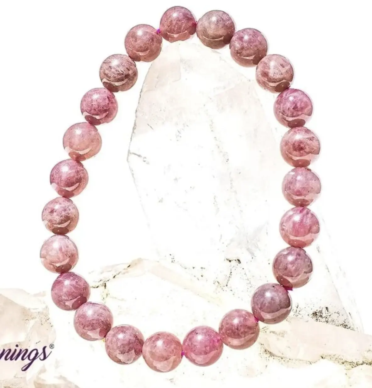 Purple Lavender Rose Quartz Bracelet - 8mm