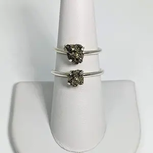 1 Pyrite Crystal, Stackable Dainty Ring, .925 Sterling Silver Sizes 4 - 10 #SK6960