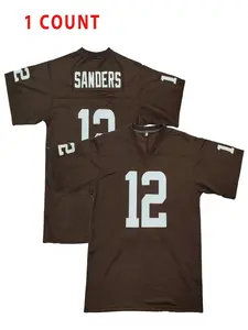 Men's Number 12 Embroidery American Football Jersey Shirts, Loose Casual Breathable Quick Drying Football Top, Men's Sportswear for Outdoor Activities