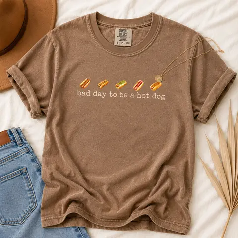 Hot Dog Shirt, Comfort Colors, Bad Day to Be a Hotdog, Funny Retro Hotdog, Women's 4th of July Shirt, Memorial Day Shirt, Labor Day Shirt - TrendWear USA
