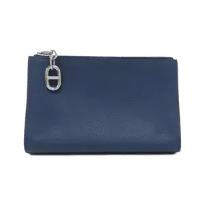 Pre-owned HERMÈS Calfskin Small Leather Goods Hermes Zipango Chaine dAncre Evercolor pouch PM
