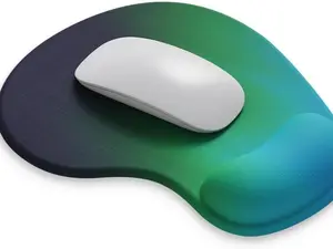 Ergonomic Mouse Pad with Gel Wrist Support, Silicone Non-Slip Special-Textured Surface and Rubber Base - For Office, Gaming Desktops, Laptops (12AuroraB)