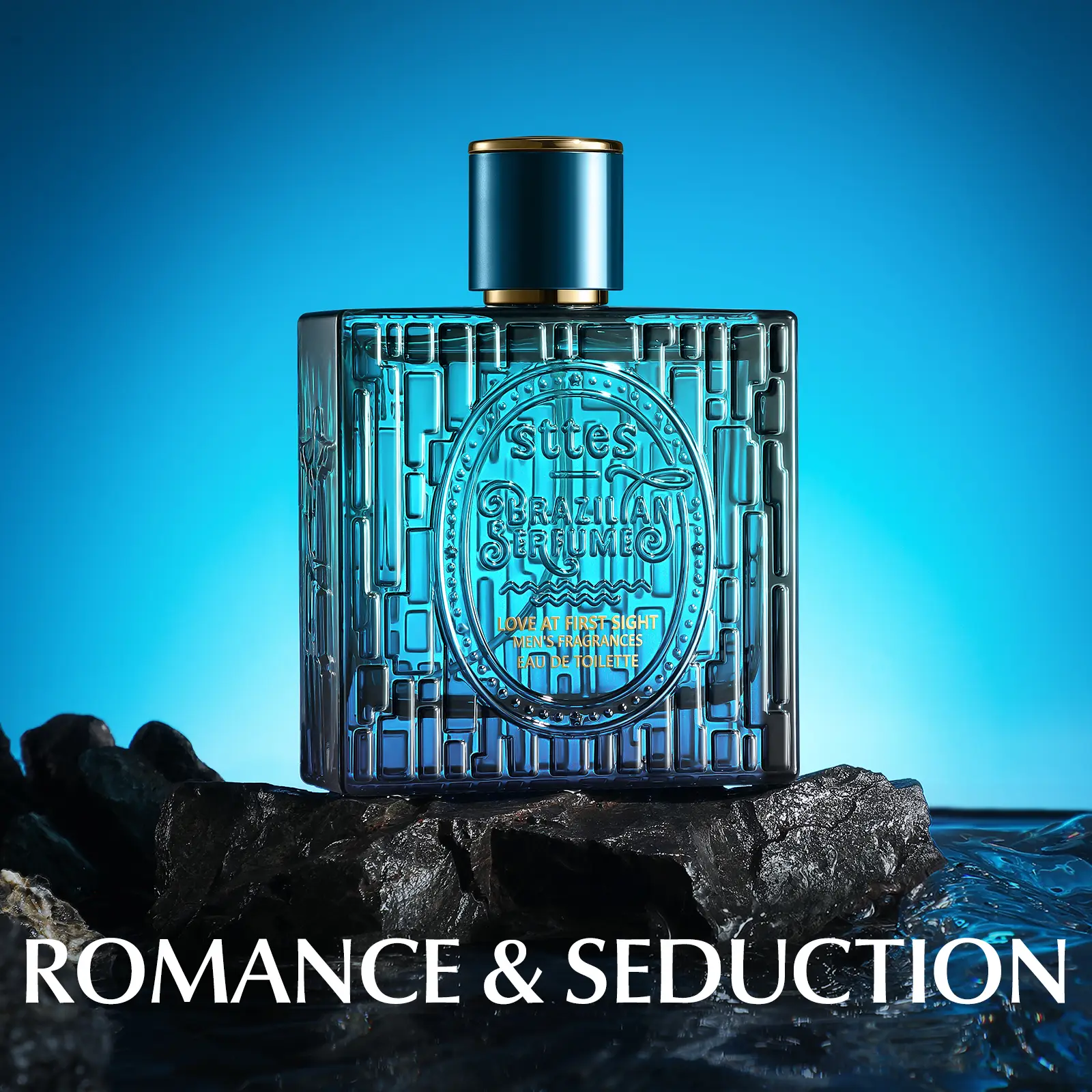 Sttes Men’s Eau de Toilette 01# – Love at First Sight – 100ml EDT – Fresh Mint, Marine Notes, Amber, Vanilla & Cedar Scent