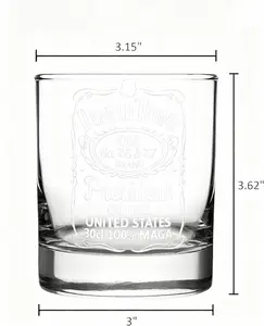 President Whiskey Glass 2PCS Laser Engraved Whiskey Glass Set - Conservative Gift for President Supporters, Right Wing Politics, 45th & 47th President, Perfect Political Gift