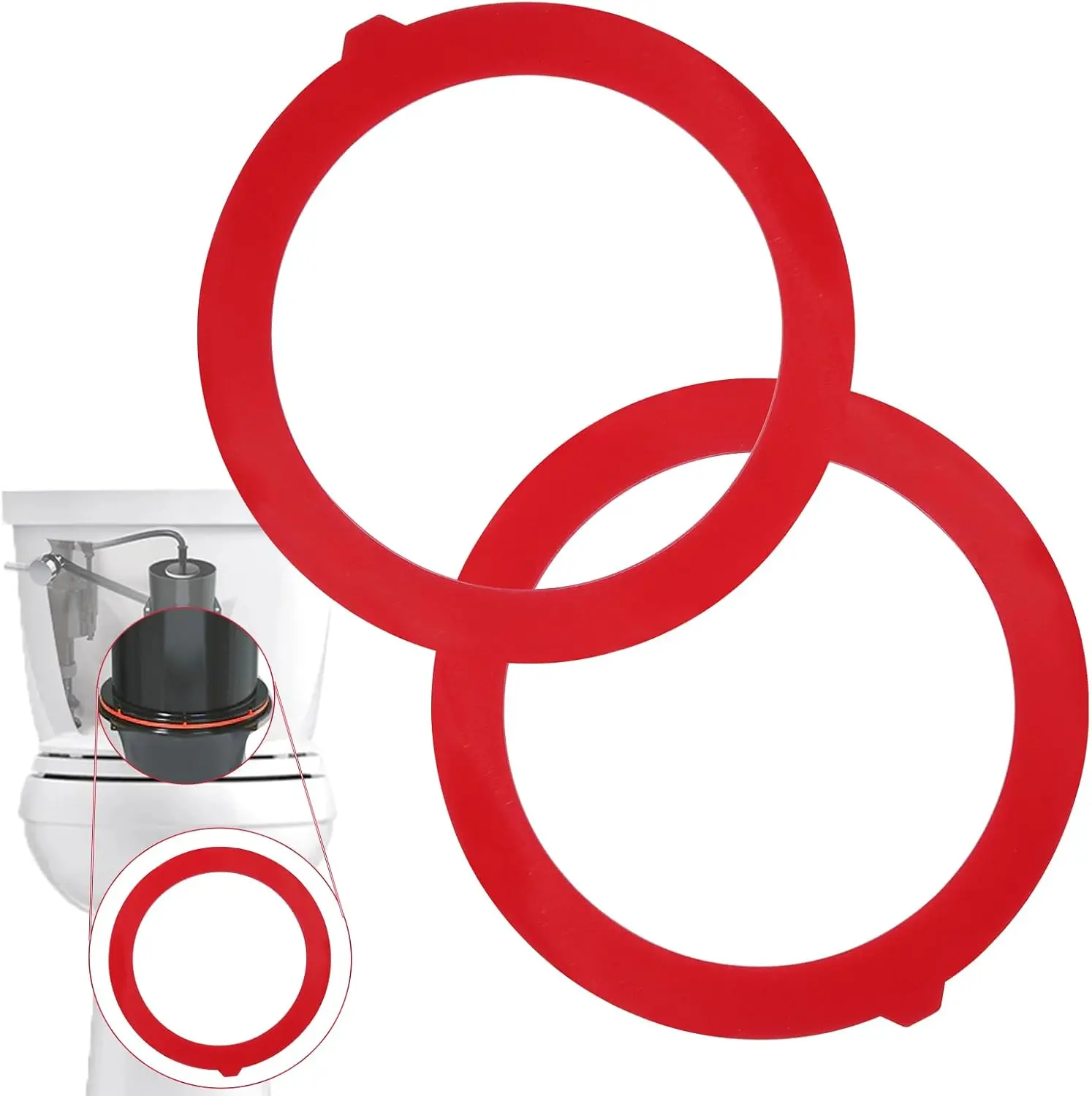 Flush Valve al for , 2-Pack GP1059291 Silicone Replacement for Toilet - Upgraded Lk-Proof Gasket al Kit Compatible with  Canister, K-GP1059291