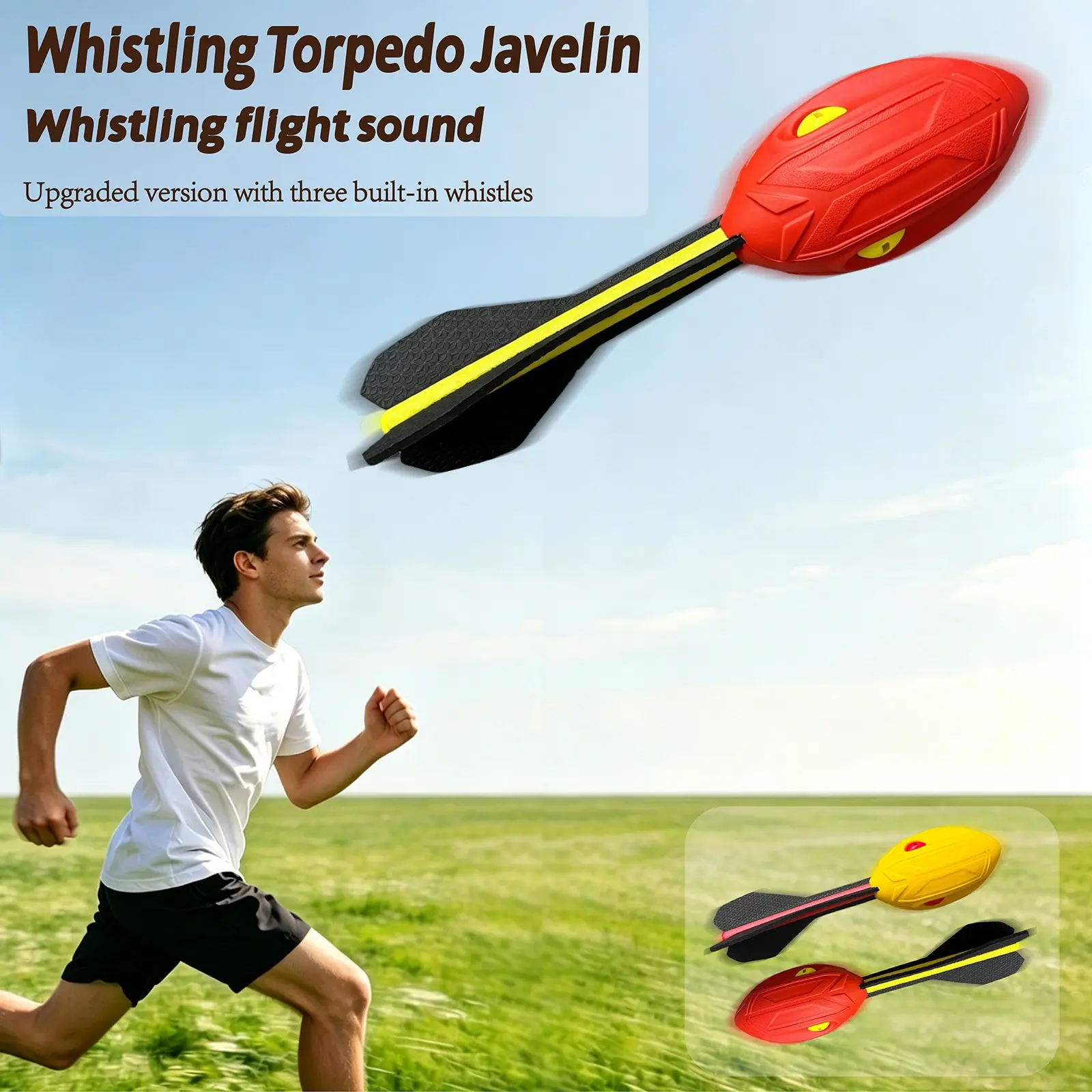 1pc Outdoor Activity Foam Dart Ball with Whistle, Javelin, Hand Thrown Flying Missile, Long Distance Football, Agility Training, Gift for 14+ Years