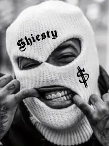 Halloween Balaclava, 3-Hole Design, Embroidered Letters & Dollar Sign, Full-Face Ski Mask, Warm Knit Winter Sports Mask for Men Women, Knitted Balaclava