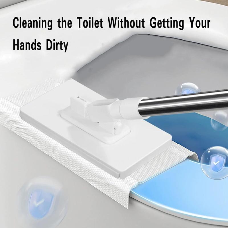 Snap Grip Mini Mop with Long Handle – Zero Touch Flat Mop for Wet & Dry Cleaning, Includes 1 Mop + 10 Disposable Mop Pads (Random Colors), Locking Head for Floors, Walls, Corners & Tight Gaps