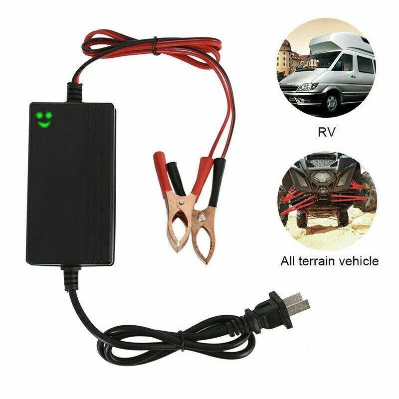 Portable 12V Auto Car Battery Charger | Smart Trickle Maintainer for Truck Boat Motorcycle | Automatic Desulfator for Lead-Acid Batteries