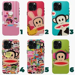 Paul Frank Julius Monkey Themed Phone Case Premium Matte Texture, Protection, Shockproof, Anti-Drop, Anti-Fingerprint For IPhone 17-12, Pro Max, Pro Plus, and Samsung S25-22 Protection Safety