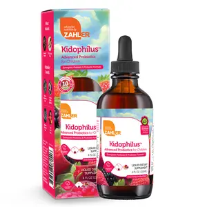 Zahler Kidophilus Probiotics for Kids - Kosher Fruit Punch Flavor - Supports Digestive & Immune Health - Liquid Drops with Bacillus Coagulans & Chicory Root - 4 FL.OZ.