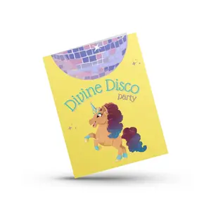 Divine Disco Afro Unicorn Birthday Card