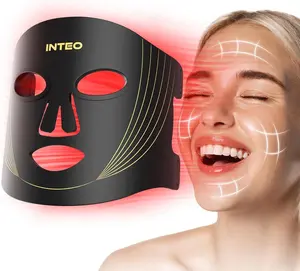 INTEO Red Light Therapy for Face, 3 Modes, Portable LED Mask with Remote Near Infrared 850nm Light Therapy for Correcting Skin Wrinkles, Dullness, Spots, and Redder, Smoother Skin Dual-Wavelength Red Light Therapy