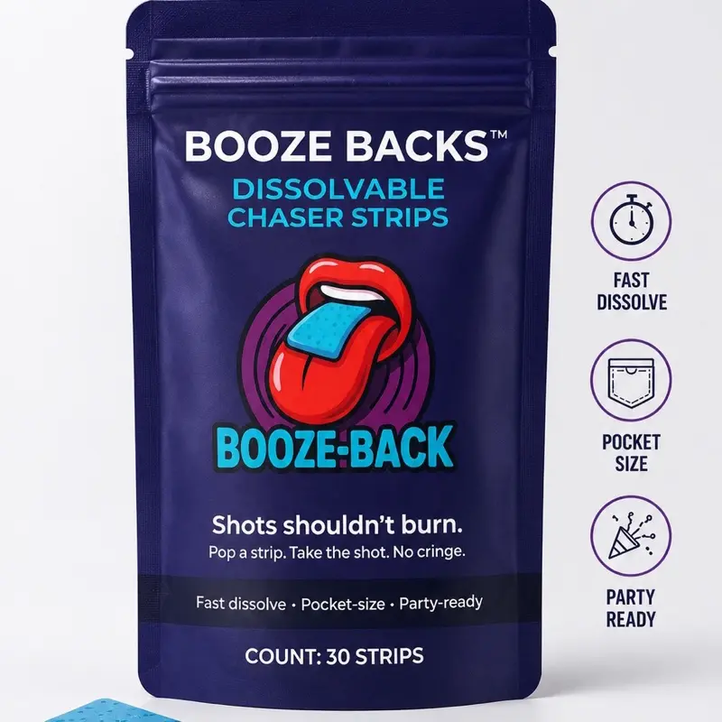 Booze Backs Dissolvable Strips - Vitamins & Minerals - Fast Dissolving Formula