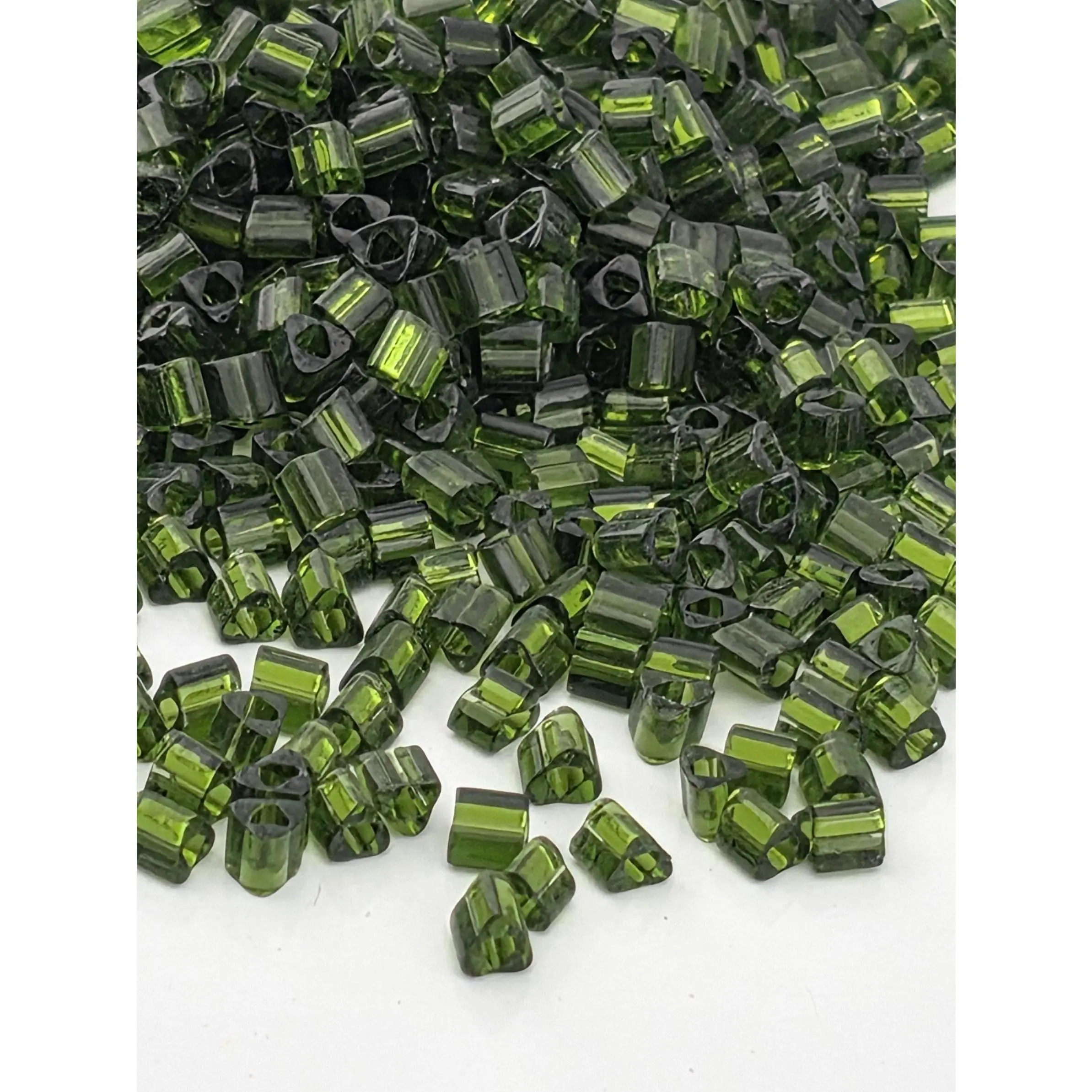 TOHO Triangle Beads, Transparent Olivine | Japanese Glass | Size 11/0