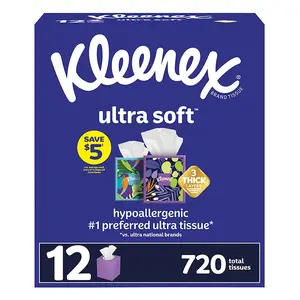 Kleenex Ultra Soft Facial Tissues, 12 pk./60 tissues per box