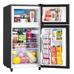 MANASTIN 3.5 Cu.Ft Mini Fridge with Freezer, 2 Door Small Refrigerator, 7 Level Adjustable Thermostat, Compact Fridge for Living Room, Office, Kitchen and Apartment