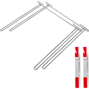 24 Inch Mud Flap Anti Sail Bracket Chrome Mudflap Hanger Holder 2 Pack with Aluminum Reflectors fit for Trucks and Trailers