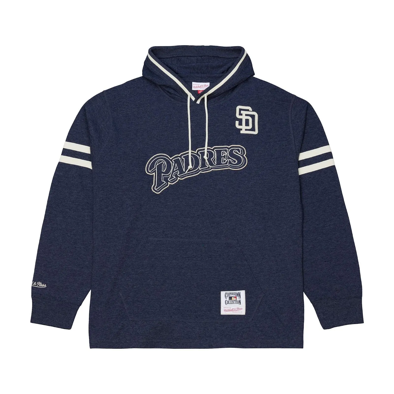 San Diego Padres Navy Gameday Classic Long Sleeve Hoodie T-Shirt MLB Throwback Shirt Vintage Fan Gear Mitchell & Ness