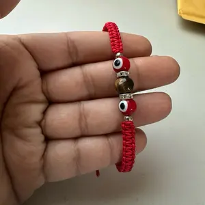 Red Thread Red Evil Eye Beaded Bracelet with Red Cord and Beads beads  bracelets