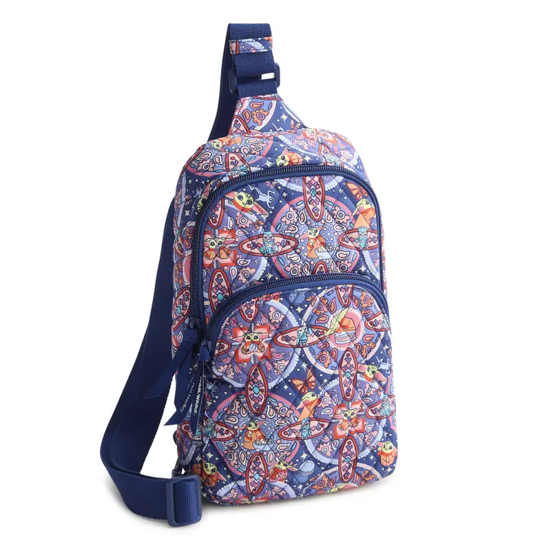 Vera Bradley Navy Quilted Sling Backpack with Multicolor Floral Print New Rare Vera Bradley Sling Backpack Quilted Floral Bag  main image 2