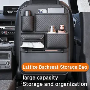 Large Capacity Car Backseat Organizer, PU Leather Multi-Pocket Seat Back Storage Bag for SUV, Truck, Sedan, Waterproof & Easy-to-Clean Automotive Interior Stowing Accessory