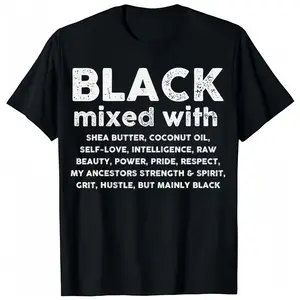 Black Mixed With Shea Butter Afro American Unisex Tshirt Made In Usa