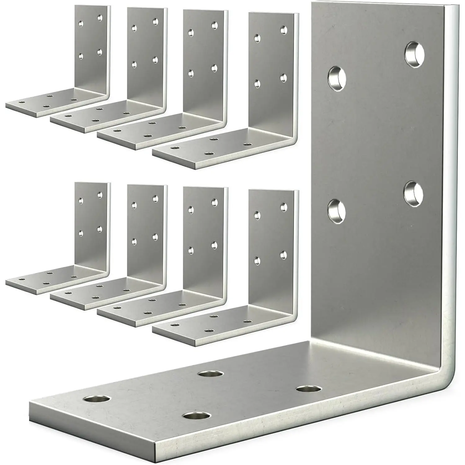 (8PCS) L Brackets Heavy Duty,90  Angle Bracket,Galvanized Corner Brace, Angle Iron,for  90  L Shape Bracket,3"x3"Metal Angle Shelf for  Beams Framing Fence