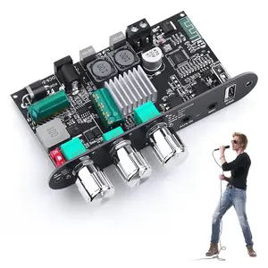 ZK-1001UM  Amp 100W Mono Amplifier Board with TWS Box, Stereo Audio Amps with Boost for  Outdoor DIY Speakers, DC 9-24V, MIC and Reverb, Supports BT/USB/AUX Input