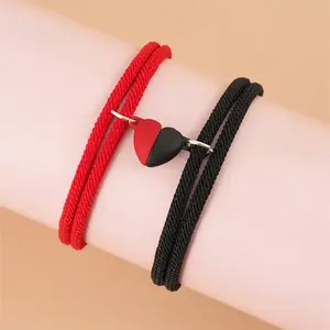 Matching Heart Bracelets for Couples, Matching Couples Bracelets for Women Men, Valentines Gift for Boyfriend Girlfriend Best Friend