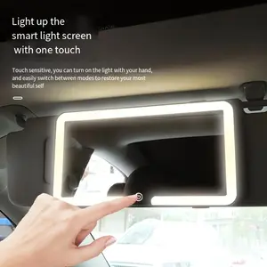 Car LED Makeup Mirror, Rechargeable Car Sun Visor Mirror, Dimmable Touchscreen Auto Vanity Mirror, Multifunctional Car LED, Car Interior Accessories